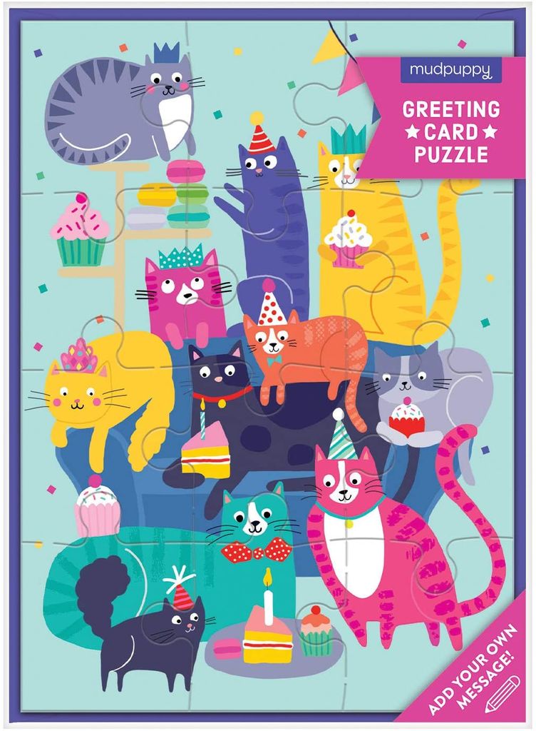 Greeting Card Puzzle: Mudpuppy Cat Party