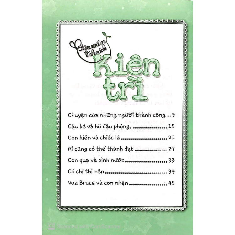 KIÊN TRÌ-GIEO MẦM TÍNH CÁCH