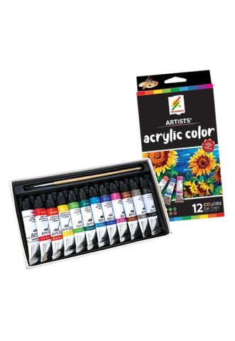 Hộp Giấy 12 Tuýp Màu Vẽ Acrylic CM-ACRYLIC-12P