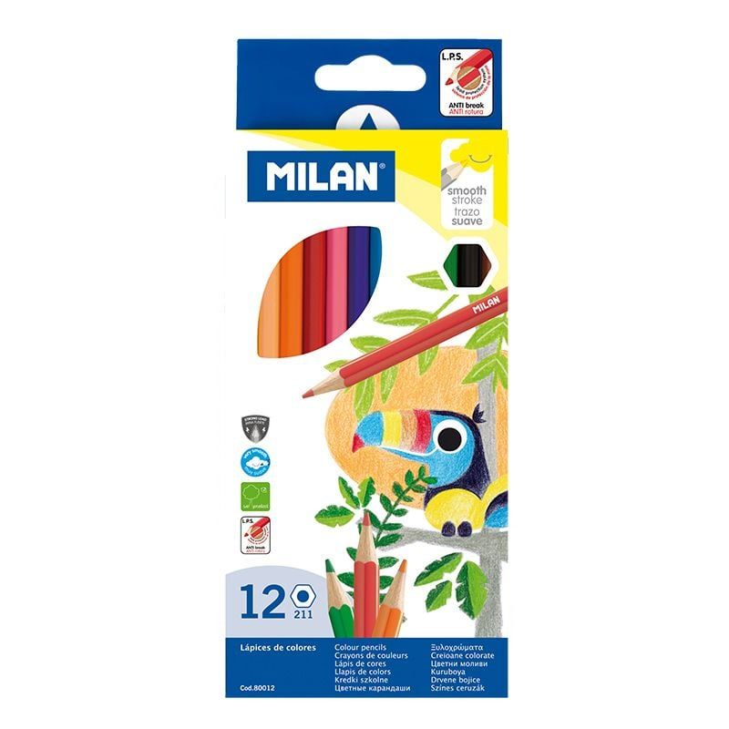Hộp 12 Cây Viết Chì Màu MILAN 80012