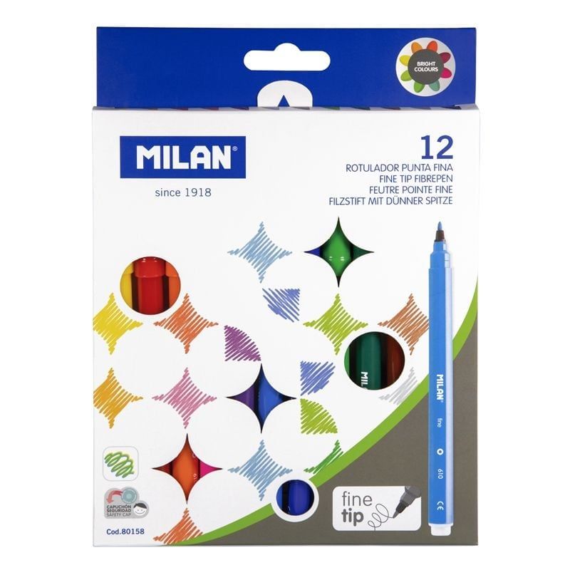 Hộp 12 Cây Viết Lông Màu MILAN 80158