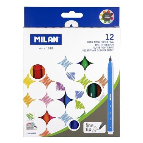 Hộp 12 Cây Viết Lông Màu MILAN 80158