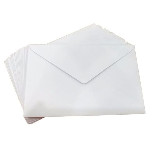 BAO THƯ TRẮNG NẮP XÉO CÓ KEO 10.8*16.5 CM (20 CÁI/LỐC) 1016 (0013-ĐĐ)