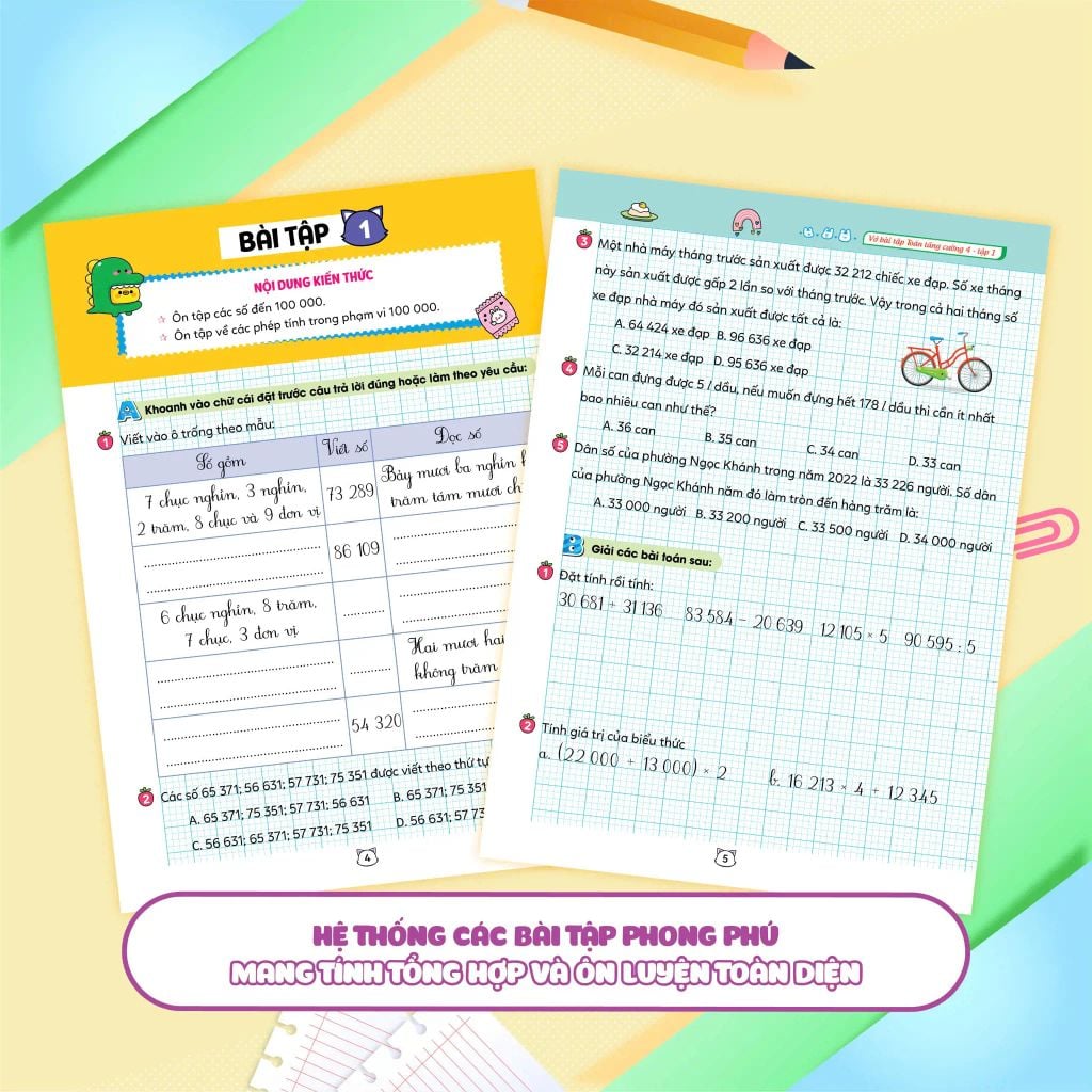 Vở Bài Tập Toán Tăng Cường Lớp 4 Tập 1 - Theo Sách Giáo Khoa Kết Nối Tri Thức Với Cuộc Sống