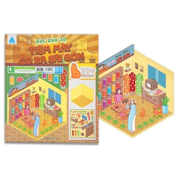 BÓC DÁN 3D-THƯ VIỆN THỎ TRẮNG (MÓC TREO)