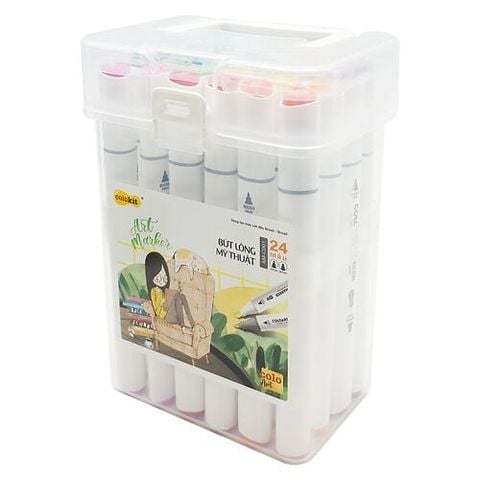 Hộp 24 Bút Lông Màu Mỹ Thuật - Colokit AM-C001