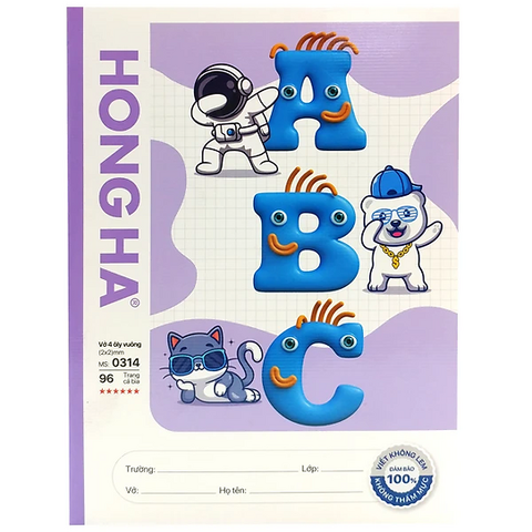 HH - Tập 96Tr Class Abc, 4 Ô Ly Vuông, Đl:100/90-92 (5Q/Lốc)