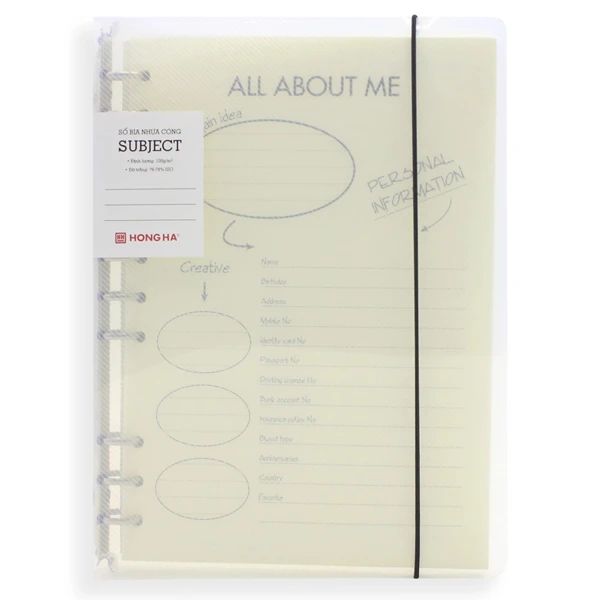 HH - SỔ BÌA CÒNG NHỰA TRONG SUBJECT B5, KN, 200TR, ĐL 100/76-78 (THKG0064)