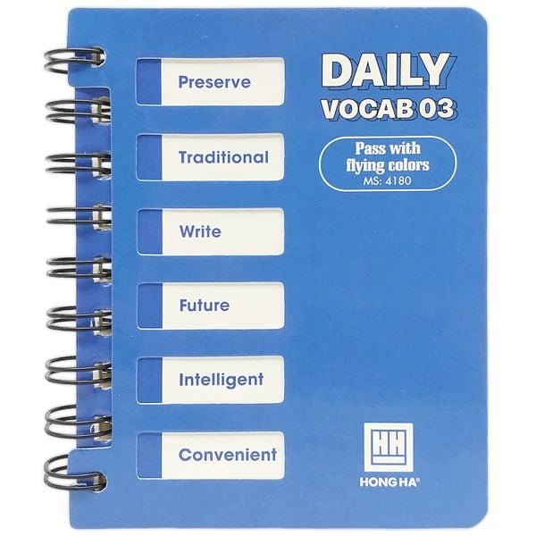 HH - SỔ LO XO DAILY VOCAB 03(97X125 MM) 200TR, ĐL 70/76 -78 - 4180 (HH-0064)