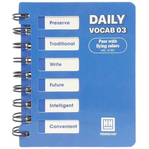 HH - SỔ LO XO DAILY VOCAB 03(97X125 MM) 200TR, ĐL 70/76 -78 - 4180 (HH-0064)