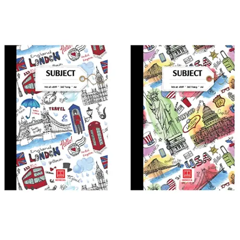 HH - Sổ Bìa Bồi Subject, A4, 360 Trang, Đl: 58/84 (5Q/Lốc)( Giao Mẫu Ngẫu Nhiên)