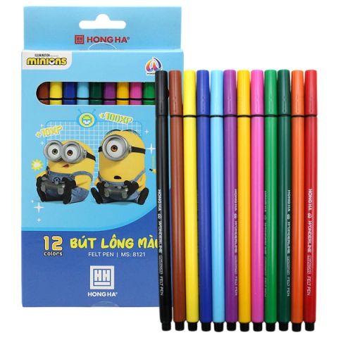 HH- BÚT LÔNG MÀU MINIONS 12 MÀU (THKG0064)