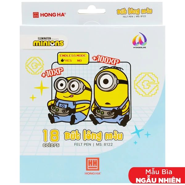 HH- BÚT LÔNG MÀU MINIONS 18 MÀU (THKG0064)