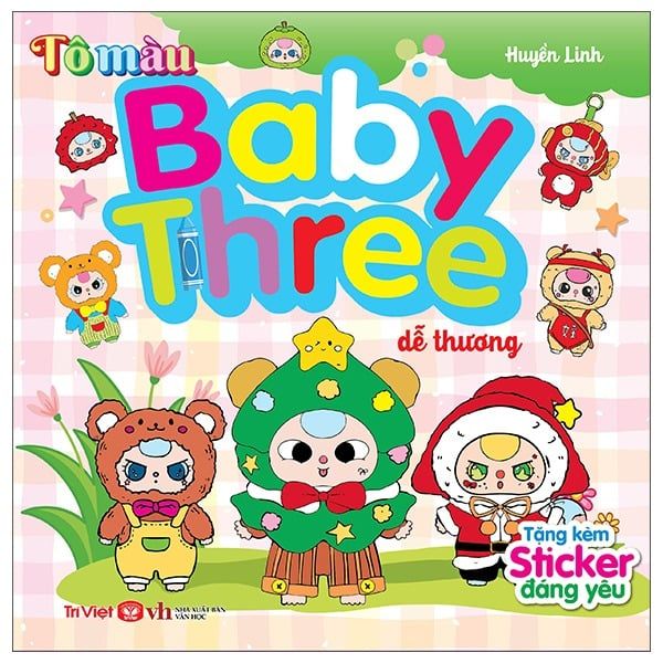 Tô Màu Baby Three Dễ Thương-Tặng Kèm Sticker Đáng Yêu