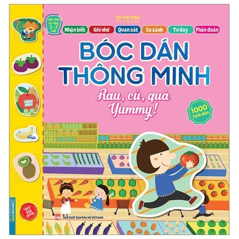 BÓC DÁN THÔNG MINH-RAU CỦ QUẢ YUMMY 1000 HÌNH DÁN