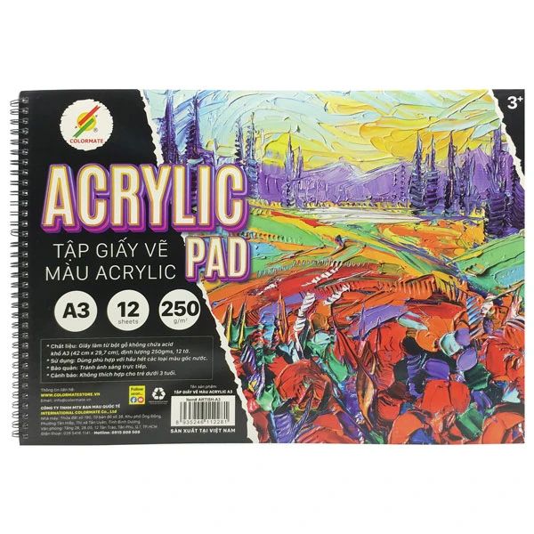 ARTIST-A3 TẬP GIẤY VẼ ACRYLIC KHỔ A3(THCK0170)