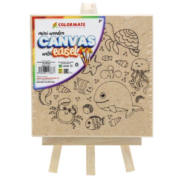 Colormate - Bộ Khung Tranh Gỗ Kèm Giá Vẽ 11X11CM