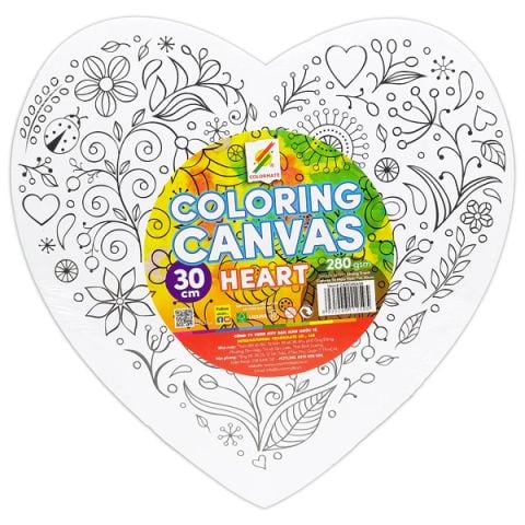 COLOREMATE-BẢNG CANVAS VẼ IN TRÁI TIM 30CM (BMQT-0170)