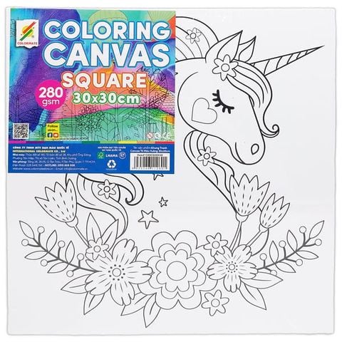 COLOREMATE-BẢNG CANVAS VẼ IN VUÔNG 30CM (BMQT-0170)
