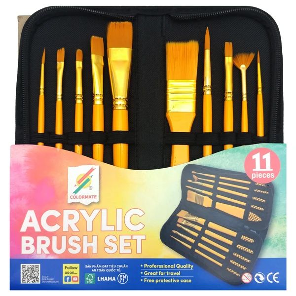 BỘ 10 CÂY CỌ VẼ MÀU ACRYLIC (0170-BMQT)