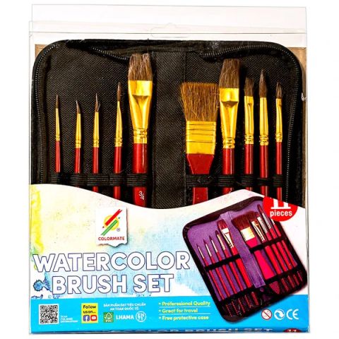 COLORMATE BỘ 10 CÂY CỌ VẼ MÀU NƯỚC (BM-0170)