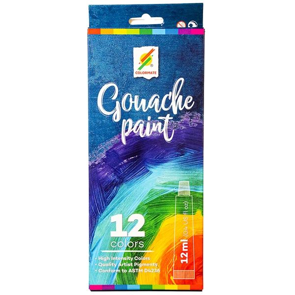 COLORMATE 12 TUÝP MÀU VẼ GOUACHE (BM-0170)