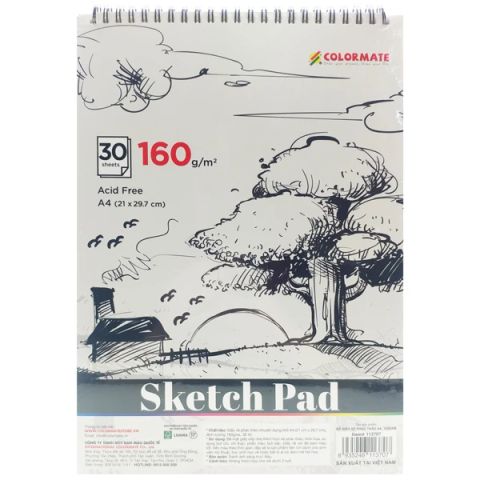 TẬP GIẤY VẼ SKETCH PAD A4 ĐỊNH LƯỢNG 160GMS 30 TỜ (0170-BMQT)
