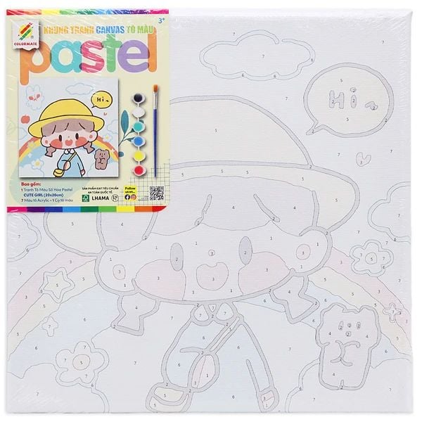 COLORMATE - TRANH TÔ MÀU SỐ HÓA CUTE GIRL 20X20CM (THCK0170)