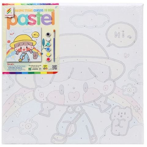 COLORMATE - TRANH TÔ MÀU SỐ HÓA CUTE GIRL 20X20CM (THCK0170)