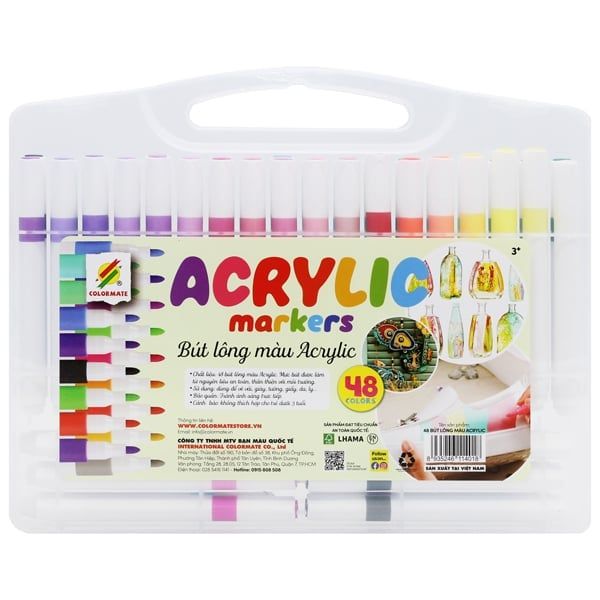 COLORMATE - BỘ 48 BÚT LÔNG MÀU ACRYLIC (BM-0170)
