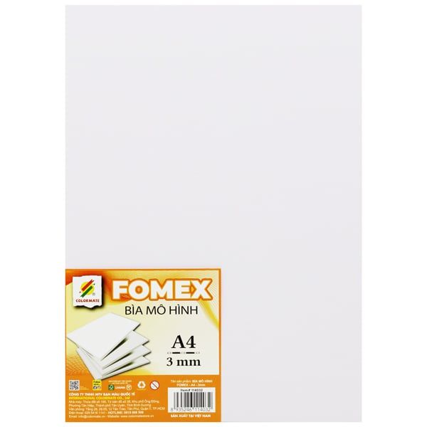 Bìa Mô Hình Fomex - Khổ A4 3 Mm - Colormate