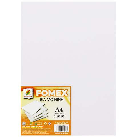 Bìa Mô Hình Fomex - Khổ A4 3 Mm - Colormate
