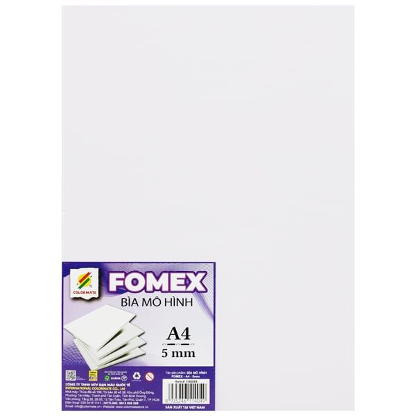 Bìa Mô Hình Fomex - Khổ A4 5 Mm - Colormate