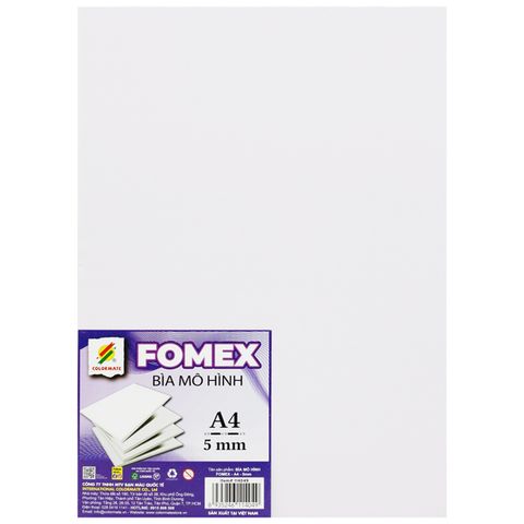 Bìa Mô Hình Fomex - Khổ A4 5 Mm - Colormate