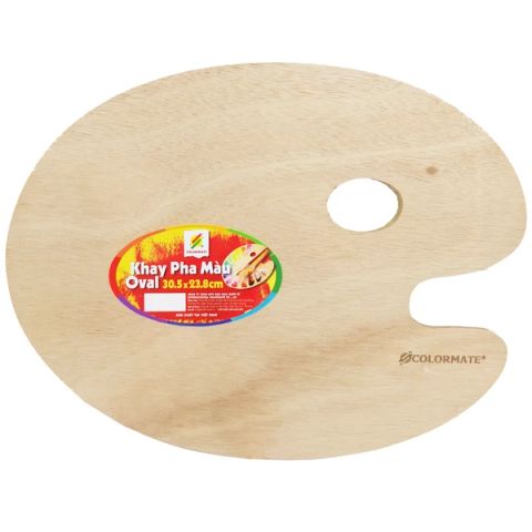 COLORMATE - KHAY PHA MÀU OVAL GỖ (30.5X23.8CM) (BM-0170)