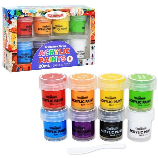 COLORMATE - 8 CHAI MÀU VẼ ACRYLIC 20ML (BM-0170)