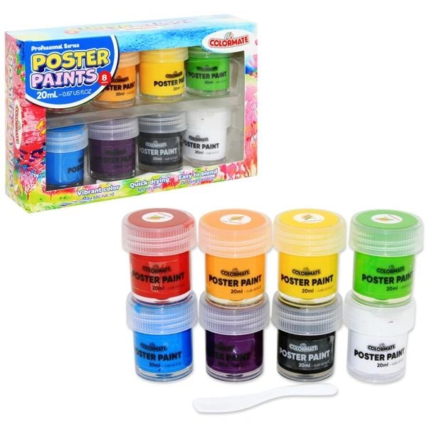 COLORMATE - 8 CHAI MÀU VẼ POSTER 20ML (BM-0170)