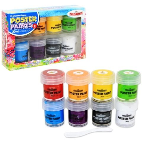 COLORMATE - 8 CHAI MÀU VẼ POSTER 20ML (BM-0170)