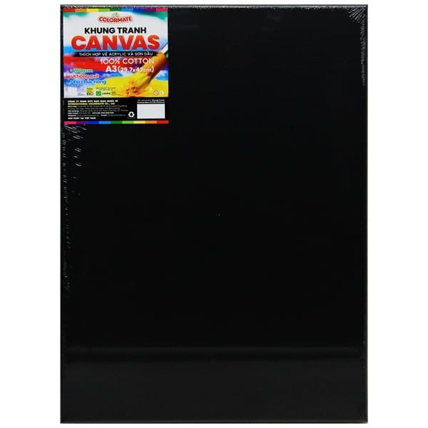 COLORMATE - KHUNG TRANH CANVAS ĐEN A3 (30X42 X1.5CM) (BM-0170)