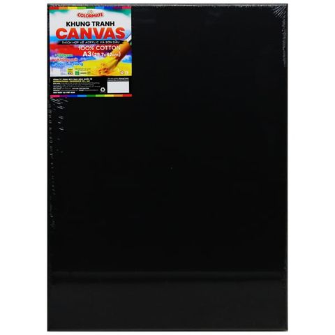 COLORMATE - KHUNG TRANH CANVAS ĐEN A3 (30X42 X1.5CM) (BM-0170)
