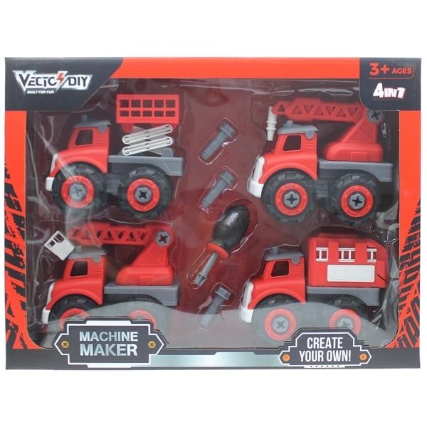 VECTO Bộ Đồ Chơi Lắp Ráp Vecto Diy  - 4 Xe Cứu Hỏa VT1061