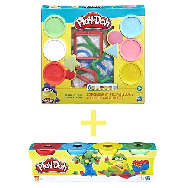 PLAYDOH Khuôn Tạo Hình Và Bột Nặn 4 Màu CBE8534/E8530-23241