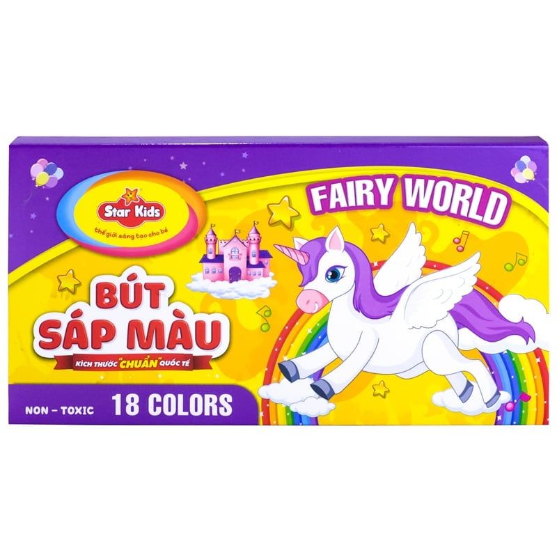 Hộp 18 Bút Sáp Màu - Star Kids K-CR18/2