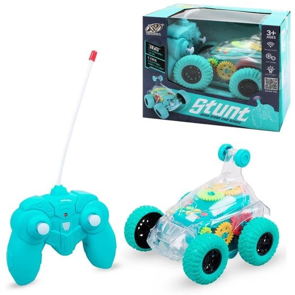 Đồ Chơi Xe Stunt Nhào Lộn Trong Suốt Điều Khiển Từ Xa - D168-20B-GN - Màu Xanh Mint