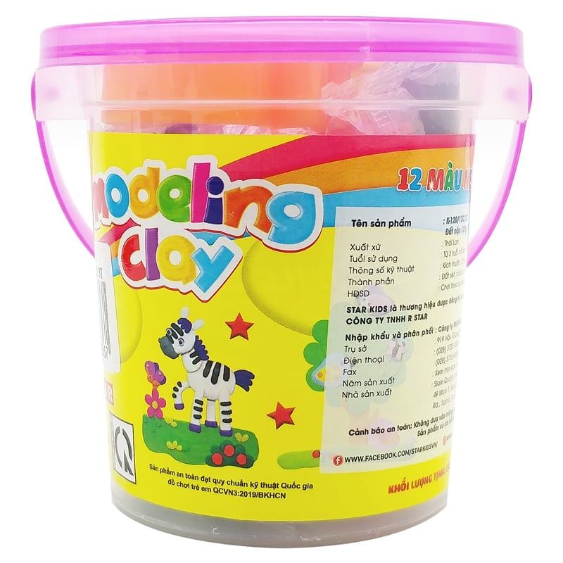 Đất Nặn 120G 12 Màu Và 3 Dụng Cụ K-120/12C/3T-RS 218
