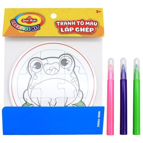 BỘ TRANH TÔ MÀU LẮP GHÉP KÈM 3 BÚT LÔNG K-715/1 (RSTAR)