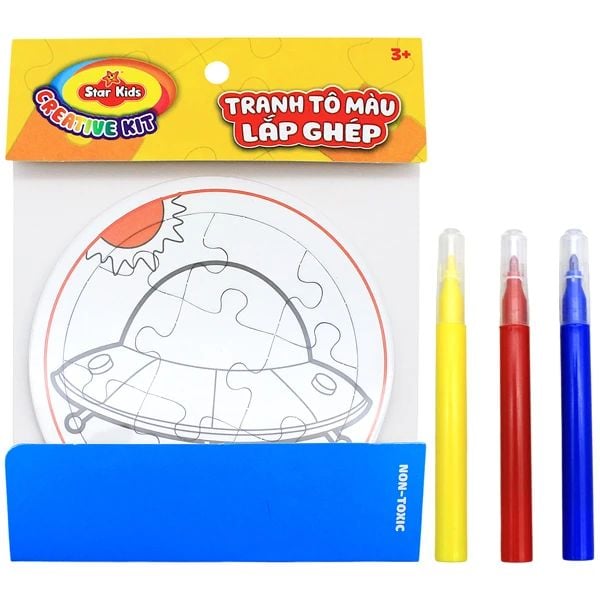 BỘ TRANH TÔ MÀU LẮP GHÉP KÈM 3 BÚT LÔNG K-715/2 (RSTAR)