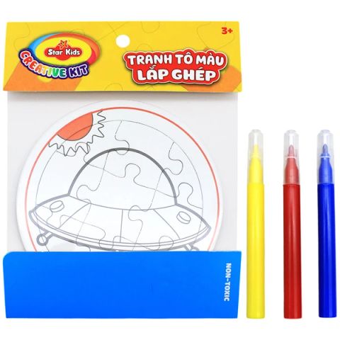 BỘ TRANH TÔ MÀU LẮP GHÉP KÈM 3 BÚT LÔNG K-715/2 (RSTAR)