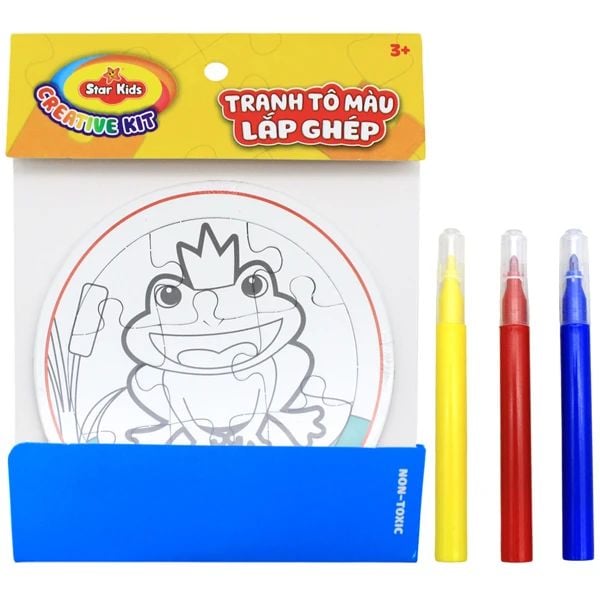 BỘ TRANH TÔ MÀU LẮP GHÉP KÈM 3 BÚT LÔNG K-715/4 (RSTAR)