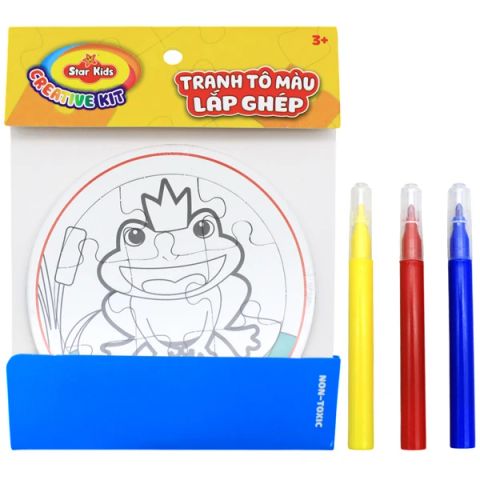 BỘ TRANH TÔ MÀU LẮP GHÉP KÈM 3 BÚT LÔNG K-715/4 (RSTAR)